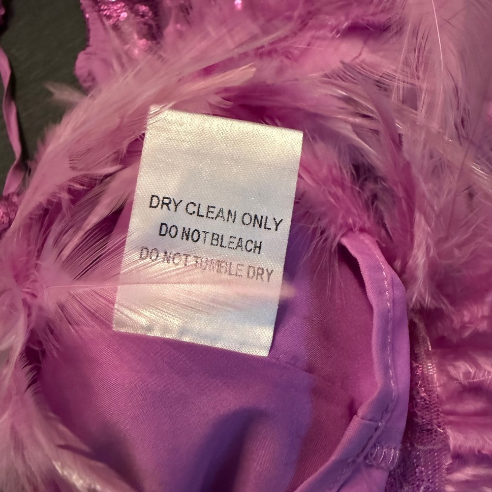 Day + Moon Purple Sequin Feather Trim Crop Top Halter Tie V-Back Party Tank - Picture 5 of 6